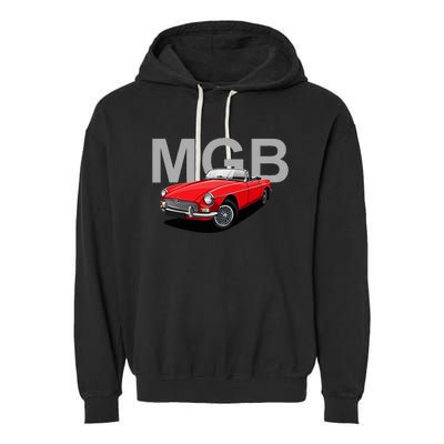 Classic British Mgb Sports Car Garment-Dyed Fleece Hoodie