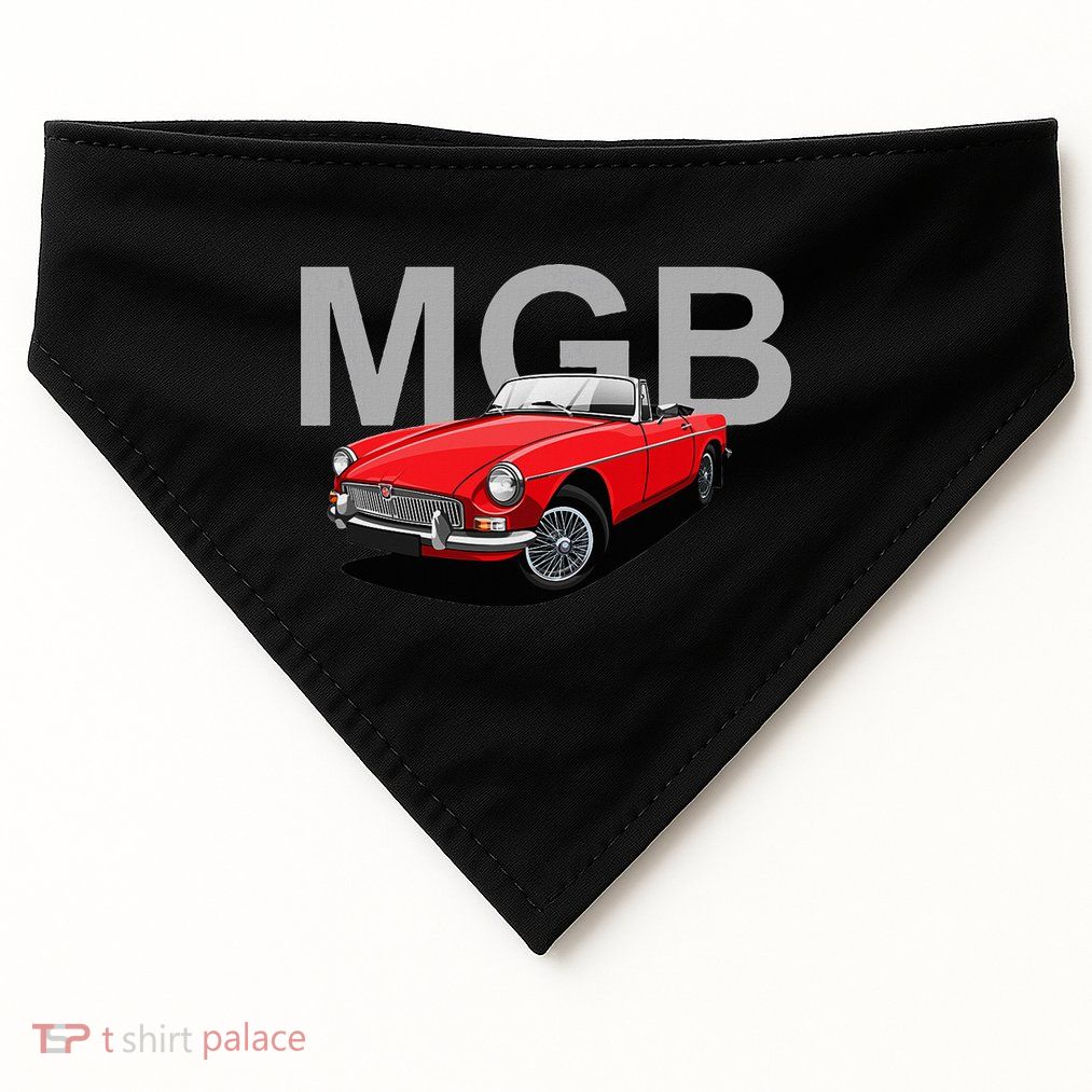 Classic British Mgb Sports Car USA-Made Doggie Bandana