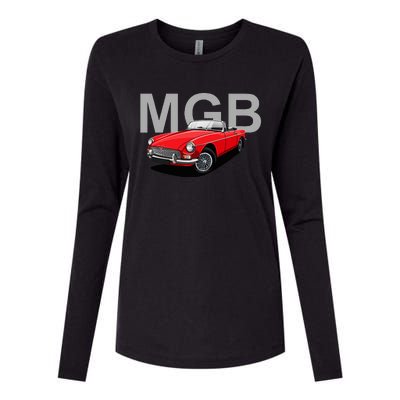 Classic British Mgb Sports Car Womens Cotton Relaxed Long Sleeve T-Shirt