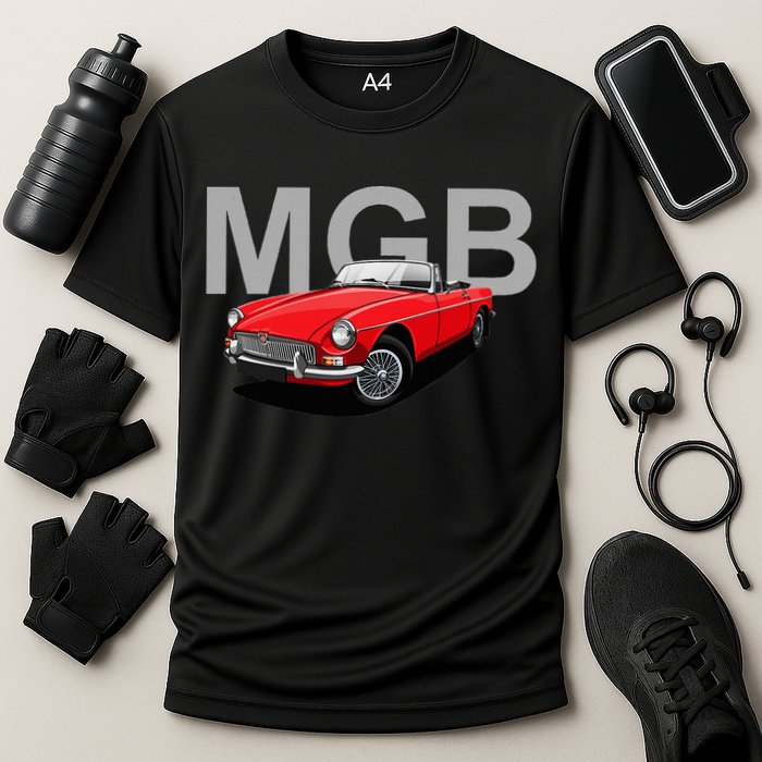 Classic British Mgb Sports Car Cooling Performance Crew T-Shirt