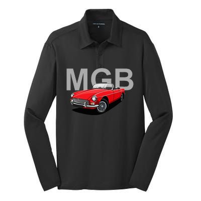 Classic British Mgb Sports Car Silk Touch Performance Long Sleeve Polo