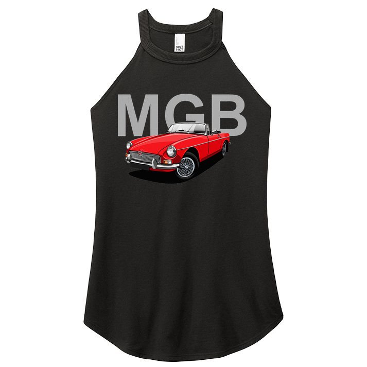 Classic British Mgb Sports Car Women's Perfect Tri Rocker Tank