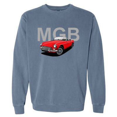 Classic British Mgb Sports Car Garment-Dyed Sweatshirt