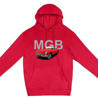 Classic British Mgb Sports Car Premium Pullover Hoodie