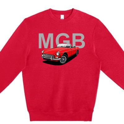 Classic British Mgb Sports Car Premium Crewneck Sweatshirt