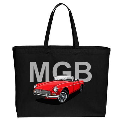 Classic British Mgb Sports Car Cotton Canvas Jumbo Tote