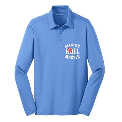 Crawfish Boil Master Cajun Seafood Festival Retro Cooking Gift Silk Touch Performance Long Sleeve Polo