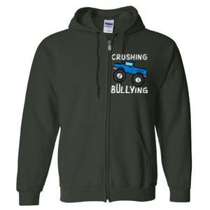 Crushing Bullying Monster Truck Unity Day Orange Full Zip Hoodie