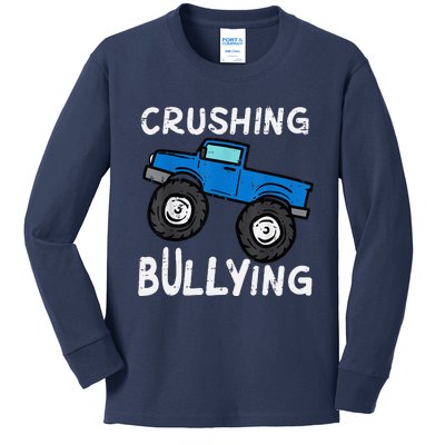 Crushing Bullying Monster Truck Unity Day Orange Kids Long Sleeve Shirt