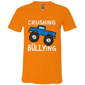 Crushing Bullying Monster Truck Unity Day Orange V-Neck T-Shirt