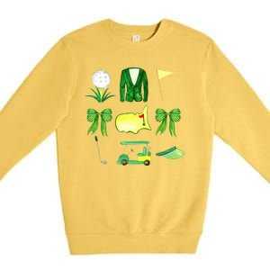 Coquette Bow Masters Golf Tournament Golfing Premium Crewneck Sweatshirt