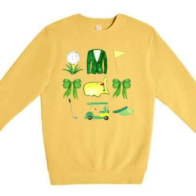 Coquette Bow Masters Golf Tournament Golfing Premium Crewneck Sweatshirt