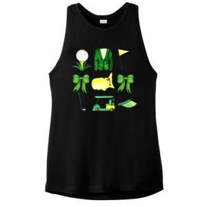 Coquette Bow Masters Golf Tournament Golfing Ladies PosiCharge Tri-Blend Wicking Tank