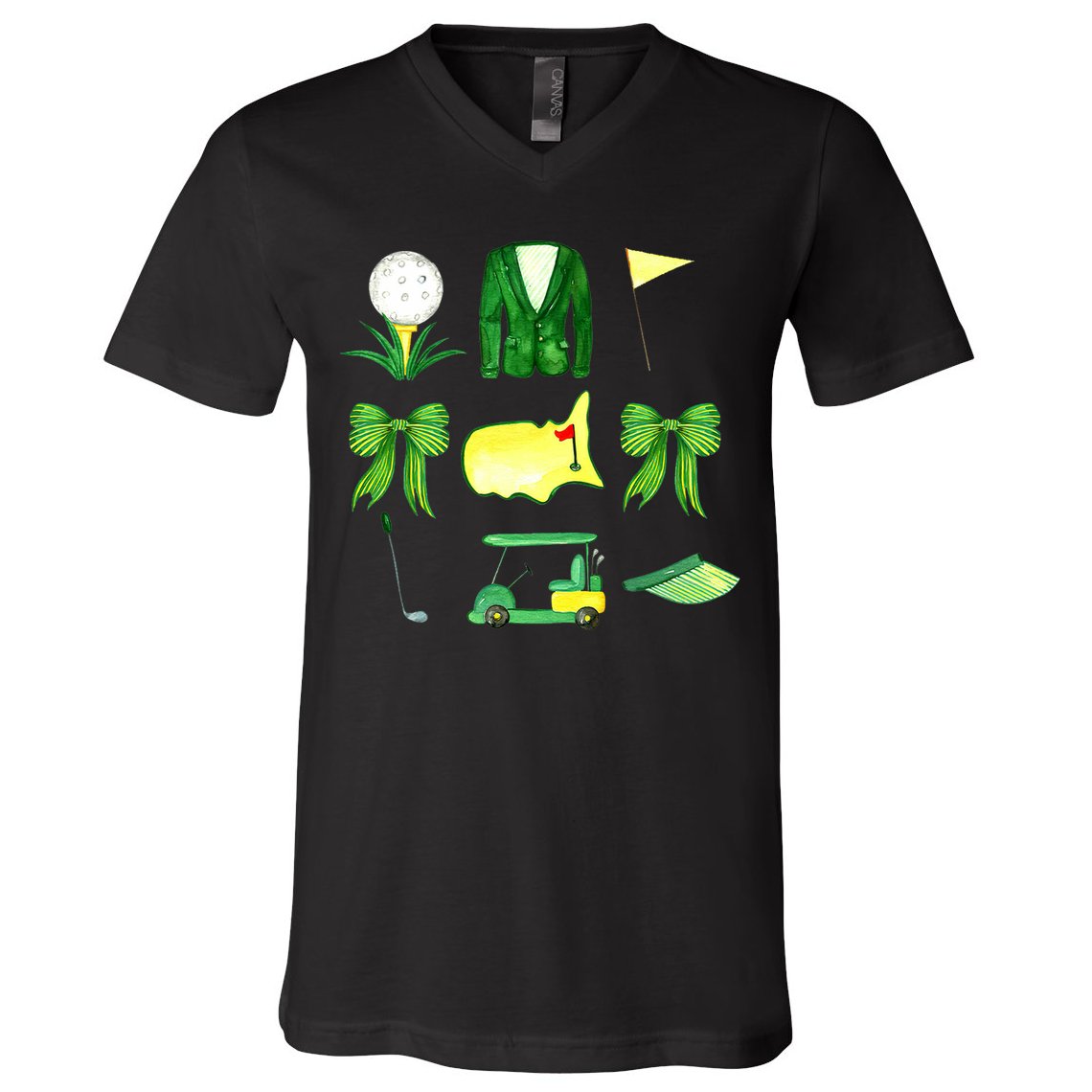 Coquette Bow Masters Golf Tournament Golfing V-Neck T-Shirt
