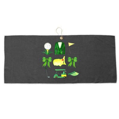 Coquette Bow Masters Golf Tournament Golfing Large Microfiber Waffle Golf Towel