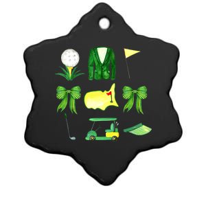 Coquette Bow Masters Golf Tournament Golfing Ceramic Star Ornament