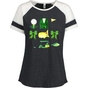 Coquette Bow Masters Golf Tournament Golfing Enza Ladies Jersey Colorblock Tee