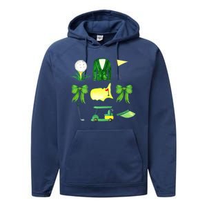 Coquette Bow Masters Golf Tournament Golfing Performance Fleece Hoodie