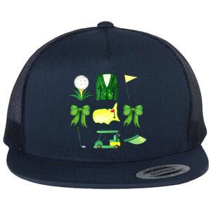 Coquette Bow Masters Golf Tournament Golfing Flat Bill Trucker Hat