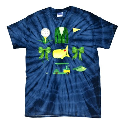 Coquette Bow Masters Golf Tournament Golfing Tie-Dye T-Shirt