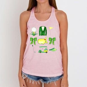 Coquette Bow Masters Golf Tournament Golfing Women's Knotted Racerback Tank