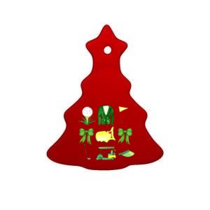 Coquette Bow Masters Golf Tournament Golfing Ceramic Tree Ornament