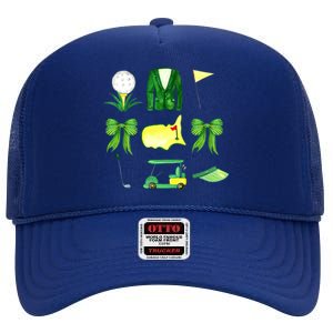 Coquette Bow Masters Golf Tournament Golfing High Crown Mesh Back Trucker Hat