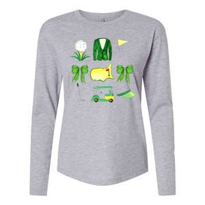 Coquette Bow Masters Golf Tournament Golfing Womens Cotton Relaxed Long Sleeve T-Shirt