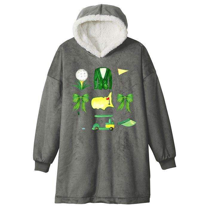 Coquette Bow Masters Golf Tournament Golfing Hooded Wearable Blanket