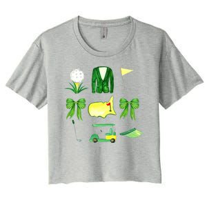 Coquette Bow Masters Golf Tournament Golfing Women's Crop Top Tee