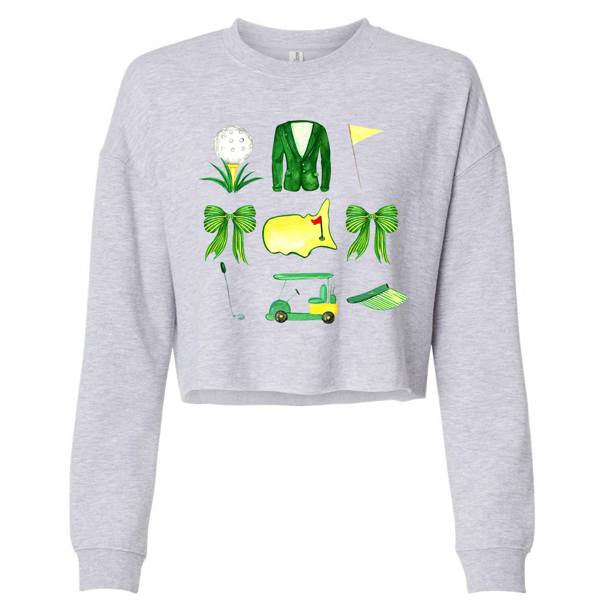 Coquette Bow Masters Golf Tournament Golfing Cropped Pullover Crew