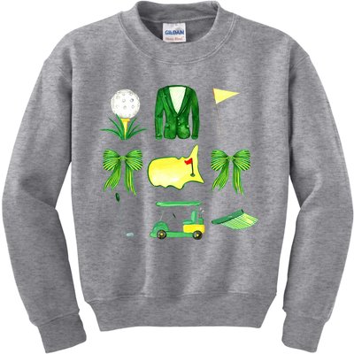 Coquette Bow Masters Golf Tournament Golfing Kids Sweatshirt