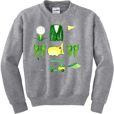 Coquette Bow Masters Golf Tournament Golfing Kids Sweatshirt