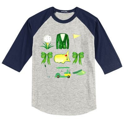 Coquette Bow Masters Golf Tournament Golfing Kids Colorblock Raglan Jersey