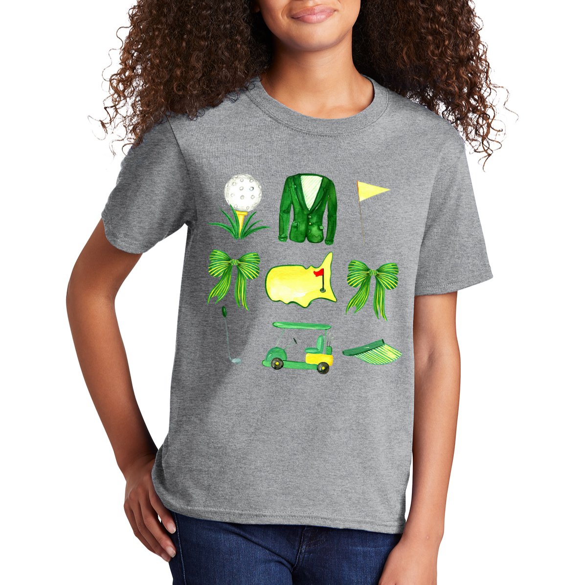 Coquette Bow Masters Golf Tournament Golfing Kids T-Shirt
