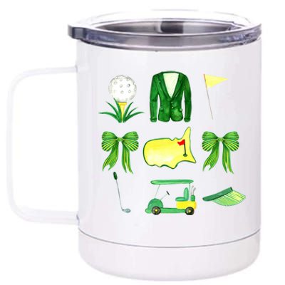 Coquette Bow Masters Golf Tournament Golfing 12 oz Stainless Steel Tumbler Cup