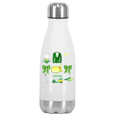 Coquette Bow Masters Golf Tournament Golfing Stainless Steel Insulated Water Bottle