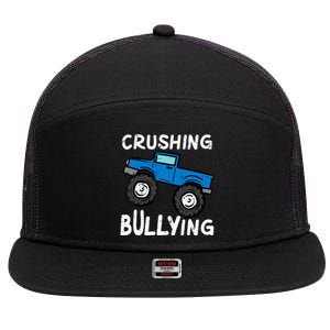 Crushing Bullying Monster Truck Kids Unity Day Orange 7 Panel Mesh Trucker Snapback Hat