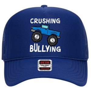 Crushing Bullying Monster Truck Kids Unity Day Orange High Crown Mesh Back Trucker Hat