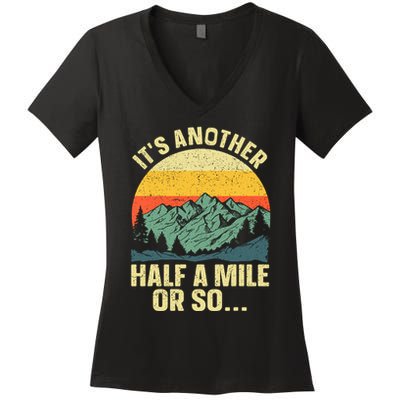 Camping Backpacking Mountain Hiker Gift Funny Hiking Women's V-Neck T-Shirt