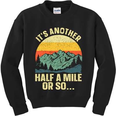 Camping Backpacking Mountain Hiker Gift Funny Hiking Kids Sweatshirt