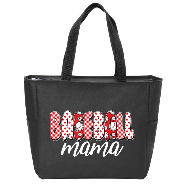 Cute Baseball Mama Zip Tote Bag