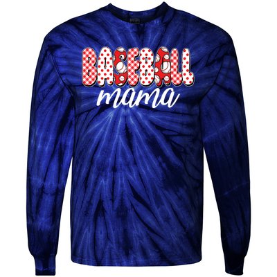 Cute Baseball Mama Tie-Dye Long Sleeve Shirt