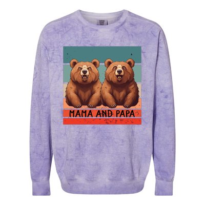 Charming Bears Mama And Papa Warm Playful Family Together Gift Colorblast Crewneck Sweatshirt