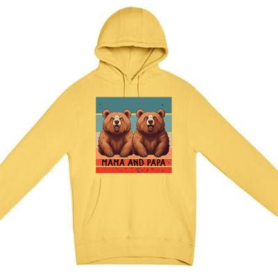 Charming Bears Mama And Papa Warm Playful Family Together Gift Premium Pullover Hoodie