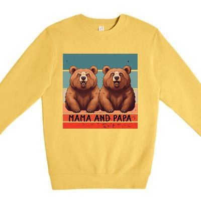 Charming Bears Mama And Papa Warm Playful Family Together Gift Premium Crewneck Sweatshirt