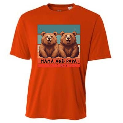 Charming Bears Mama And Papa Warm Playful Family Together Gift Cooling Performance Crew T-Shirt