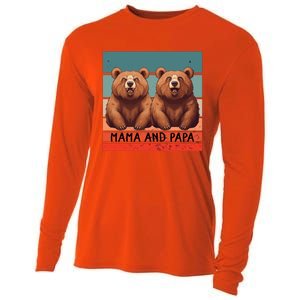 Charming Bears Mama And Papa Warm Playful Family Together Gift Cooling Performance Long Sleeve Crew