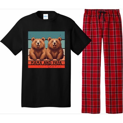 Charming Bears Mama And Papa Warm Playful Family Together Gift Pajama Set