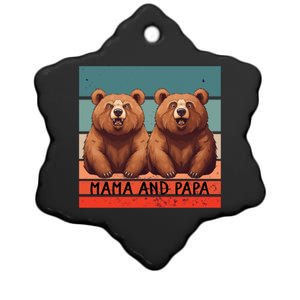 Charming Bears Mama And Papa Warm Playful Family Together Gift Ceramic Star Ornament